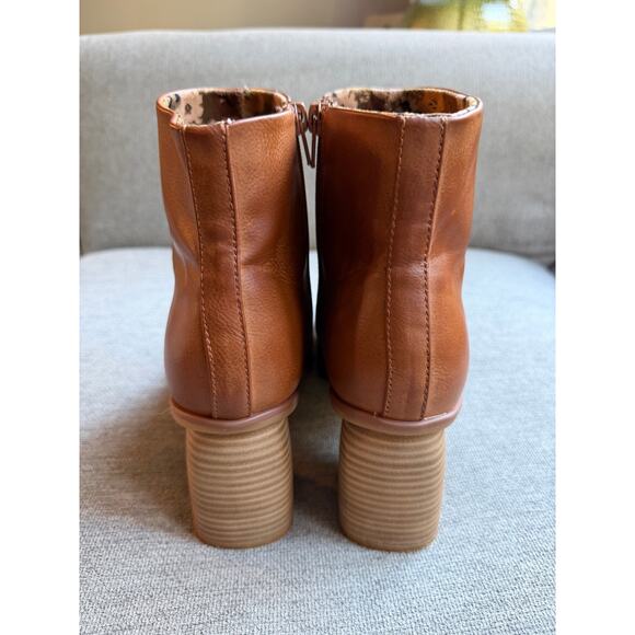 Korks Destiny Zip Ankle Bootie Chucky Heel Tan Boho Women's 9 - Picture 3 of 10